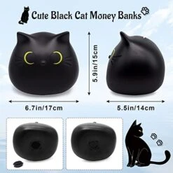 JIZWPOOM Cat Piggy Bank, Coin Piggy Bank Black Cat Money Saving Box Gifts For Kids, Black Cat Bank Coin Box Cat Coin Bank Piggy Bank Toy For Adults Boys Girls Birthday Christmas -Folkmanis Toys Shop 41CGpStgADL