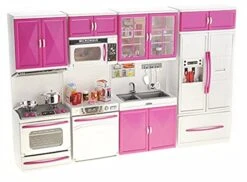PowerTRC My Modern Kitchen 32 Full Deluxe Kit | Battery Operated | Toy Doll Kitchen Playset W/ Lights, Sounds | Perfect For Use With 11-12" Tall Dolls | Stove And Dishwasher