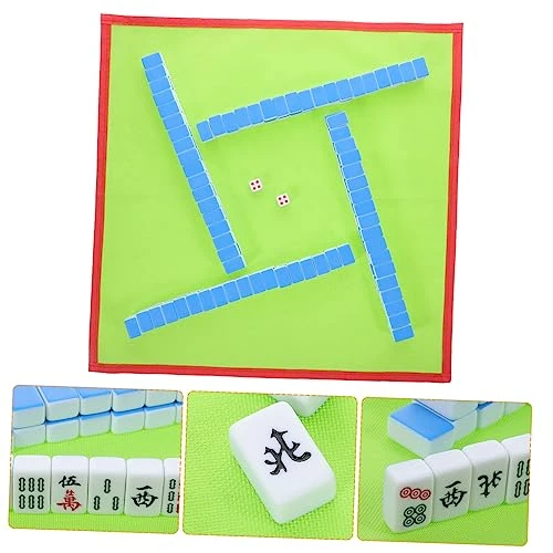 Totority 1 Set Mini Portable Mahjong Travel Set Camping Tablecloth Mini Chess Board American Mahjong Set Party Mahjong Toy With Table Cloth Mahjong Set For Travel Melamine Green Travel Game 4 Totority 1 Set Mini Portable Mahjong Travel Set Camping Tablecloth Mini Chess Board American Mahjong Set Party Mahjong Toy With Table Cloth Mahjong Set For Travel Melamine Green Travel Game - Image 2
