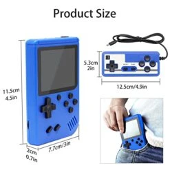 LARSEBEI Retro Handheld Game Console, 3.0-Inch Portable Video Game Console For Kids With 800 Classical FC Games，1020mAh Rechargeable Battery，Supports Two Players And Connects To TV (Blue) -Folkmanis Toys Shop 41CTwr7u2UL