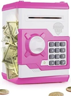 PLAYSHEEK Piggy Bank For Girls Boys Large Electronic Money Coin Banks With Password Protection, Automatic Paper Money Scroll Saving Box, Great Gift For Kids (Black-Red) 23 PLAYSHEEK Piggy Bank For Girls Boys Large Electronic Money Coin Banks With Password Protection, Automatic Paper Money Scroll Saving Box, Great Gift For Kids (Black-Red) -Folkmanis Toys Shop 41CV1X6J JL. AC