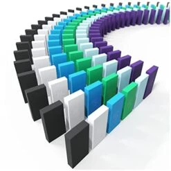 Spin Master Games H5 Domino Creations, 180-Piece Dominoes By Lily Hevesh Colorful 3-Pack Bundle Of 60-Piece Packs, Family Game For Adults And Kids Ages 5 And Up -Folkmanis Toys Shop 41CjGKgXHVL