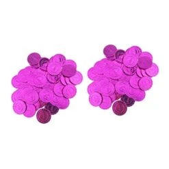 Pirate Coins 200 Pcs Costume Red Pirate Game Toys Coins Money Round Fake Plastic Chips Party Pirates Supplies Funny Kids Play Entertainment Love Toy Treasure Pirates Treasure Coins