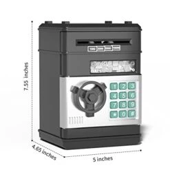 Electronic Password Piggy Banks For Child, Auto Money Bank Scroll Paper Money Cash Dollar Saving Box ATM Coin Jar,Birthday Halloween Christmas Hot Gifts Boys Girls Toddler Children Toys Age 3 4 5 8 -Folkmanis Toys Shop 41DCXtzzIyL