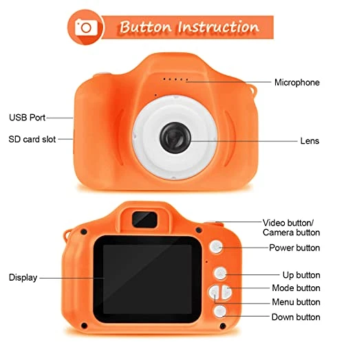 SUNCITY Kids Digital Camera, Christmas Birthday Gifts For Boys Age 3-9, HD Digital Video Cameras For Toddler, Portable Toy For 3 4 5 6 7 8 Year Old Boy With 32GB SD Card-Orange 5 SUNCITY Kids Digital Camera, Christmas Birthday Gifts For Boys Age 3-9, HD Digital Video Cameras For Toddler, Portable Toy For 3 4 5 6 7 8 Year Old Boy With 32GB SD Card-Orange - Image 3