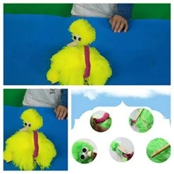 RZTA 2-Pack Fun Wooden Ostrich Puppet Stuffed Ostrich Plush Interactive Puppet Doll Ostrich Toy Puppet Line Doll Parent-Child Interactive Toy,B1