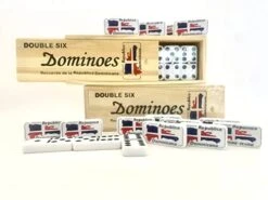 GENERIC Two (2) REPÚBLICA Dominicana Domino Game/MAP And Flag Engraved In Pieces And Box/Double SIX/JUEGO DE Domino DE Republica Dominicana/MAPA Y Bandera GRABADAS EN PIEZAS Y CAJA/Doble 6..