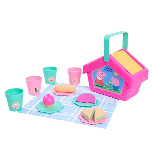 Peppa Pig Let's Have A Picnic Set, Travel Toy With Handle Includes 4 Settings And Play Food, 15-Pieces, By Just Play 4 Peppa Pig Let's Have A Picnic Set, Travel Toy With Handle Includes 4 Settings And Play Food, 15-Pieces, By Just Play - Image 2
