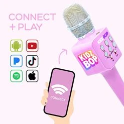 Move2Play, Kidz Bop Karaoke Microphone | The Hit Music Brand For Kids | Birthday Gift For Girls And Boys | Toy For Kids Ages 4, 5, 6, 7, 8+ Years Old -Folkmanis Toys Shop 41EBsat6kxL