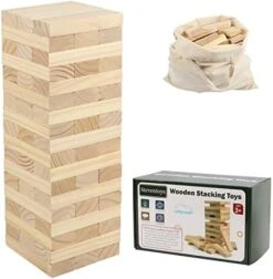 Steventoys Tumble Tower Set, 54PCS Large Timber Game With Storage Bag, Wooden Stacking Games For Kids Adults And Family, Outdoor And Indoor Play -Folkmanis Toys Shop 41EfzWQMsaL. AC