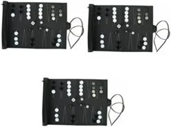 Operitacx 3 Sets Travel Backgammon Party Supplies Foldable Chess Toys Party Game Props Checkerboard Black Pu Leather Party Chess Toys Chess Board Set Backgammon Set For Kids -Folkmanis Toys Shop 41EimzHec2L. AC