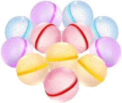 Reusable Water Bomb Balloons Silicone Self Sealing Splash Water Balls With Mesh Bag, Summer Fun Outdoor Toys For Kids, Water Games For Kids Backyard Swimming Pool Waterpark Glitter (12 Packs) -Folkmanis Toys Shop 41Eneq7S08L. AC