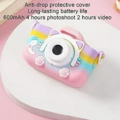 Kids Digital Camera, Upgrade Selfie Kids Camera, Christmas Birthday Gifts For Boys Girls Age 3-12, HD Kids Digital Video Cameras For Toddler 1080P 2 Inch HD Screen (Pink) -Folkmanis Toys Shop 41EwMcyJqRL