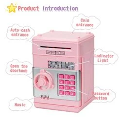 Pink Piggy Bank Cash Coin Can ATM Bank Electronic Coin Money Bank Money Saving Box For Teen Girl Toy Age 4 8 10 12 With Password Code Lock For Kids 4 7 8 9 10 11 Year Old Girl Gift Hot Best Gifts Idea -Folkmanis Toys Shop 41F1AfnDS7L