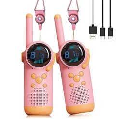 Walkie Talkies For Boys Girls, Selieve Rechargeable 2 Way Radio 22 Channel 3 Miles Range HD Voice Handheld Walky Talky Toy, Birthday Gifts For 3-12 Year Old Kids For Adventure Garden Game