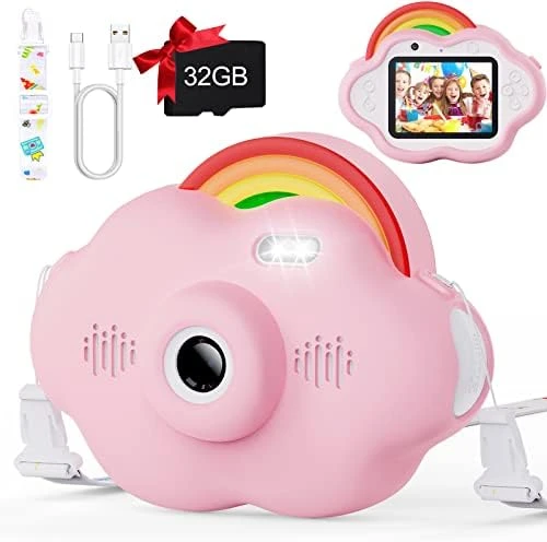 Selvim Upgrade Kids Selfie Camera, Christmas Birthday Gifts For Boys&Girls Age 3-9, HD Kids Digital Video Rainbow Camera For Toddler, Girl Toys Gifts For 3 4 5 6 7 8 Year Old With 32GB Card 8 Selvim Upgrade Kids Selfie Camera, Christmas Birthday Gifts For Boys&Girls Age 3-9, HD Kids Digital Video Rainbow Camera For Toddler, Girl Toys Gifts For 3 4 5 6 7 8 Year Old With 32GB Card - Image 6