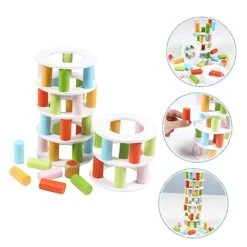 Ibasenice Wooden Building Blocks 1 Set Kids Building Blocks Party Balance Game Blocks Toy Kids Toy Parent-Child Desktop Household Tower Stacking Toys Balance To Stack Tower Of Pizza -Folkmanis Toys Shop 41FZwokmHdL