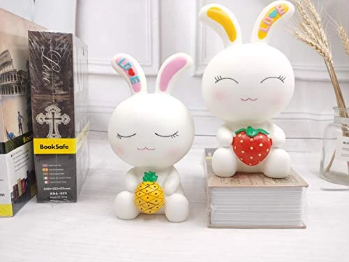 QTMY Vinyl Cute Bunny Piggy Bank Coin Bank For Girls Boys Adults,Easter Bunny Decor (Strawberry Rabbit) 7 QTMY Vinyl Cute Bunny Piggy Bank Coin Bank For Girls Boys Adults,Easter Bunny Decor (Strawberry Rabbit) - Image 5