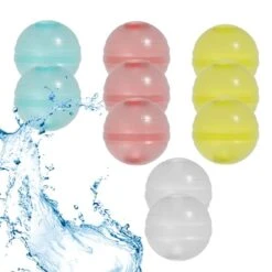 GENERIC Glowing Reusable Water Balloons For Kids, Self Sealing Easy Quick Fill Water Balloons, Refillable Water Balloons Summer Outdoor Toys For Boys Girls, Outdoor Water Game Toys, RGB Glow In The Dark