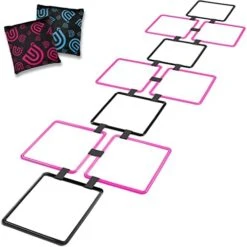 GETMOVIN SPORTS Hopscotch Squares Set With 2 Premium Beanbags Giant Sized 15 Inch Squares With 15 Connectors For Indoor/Outdoor Portable Fun Conditioning Agility Training -Folkmanis Toys Shop 41GBlojyb0L. AC
