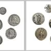 Roman Metal Coins. 8-Piece Set. Galvanic In Silver. Coins Of The Roman Emperors For Board Games, Etc. Reproduction, Replica, Copy Of Ancient Roman Coins. - Average Size 1 Inch. -Folkmanis Toys Shop 41GIKoiMa7L