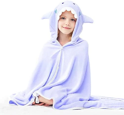 ZIONOR Bamboo Hooded Towel For Kids - 35'' X 50'' Extra Large Bath Towels For Kids 3-10 Yrs, Premium Soft Towels For Boys Girls, Ultra Absorbent And Hypoallergenic (Purple, Shark) 10 ZIONOR Bamboo Hooded Towel For Kids - 35'' X 50'' Extra Large Bath Towels For Kids 3-10 Yrs, Premium Soft Towels For Boys Girls, Ultra Absorbent And Hypoallergenic (Purple, Shark) - Image 8