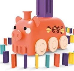 HSRBO Electric Domino Train Set 80 PCS,Train Building Stacking Block Toys,Creative Educational Gift Toy With Lights And Sound (Calf) 12 HSRBO Electric Domino Train Set 80 PCS,Train Building Stacking Block Toys,Creative Educational Gift Toy With Lights And Sound (Calf) -Folkmanis Toys Shop 41GY4SXvVmL. AC