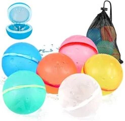 SOPPYCID Reusable Magnetic Water Balloons, 12 Pack Refillable Water Bomb Splash Balls Self Sealing Quick Fill, Latex-Free Silicone Water Toys For Kids Adults Water Games Outside Summer Fun Party -Folkmanis Toys Shop 41GYkG5mHL. AC