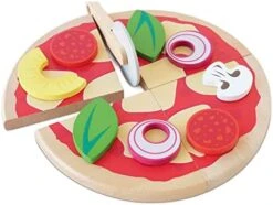 Le Toy Van - Childrens Wood Pretend Play Food | Wooden Honeybake Pizza Pretend Food Toy Playset | Toy Kitchen Accessories Play Food Role Play Toy (TV279) -Folkmanis Toys Shop 41GzJQ FVL. AC
