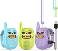 Qniglo Kids Walkie Talkies Rechargeable 3 Pack, Walkie Talkies For Kids With FM VOX Hands-Free Walki Talki With Watch Band & Lanyard For Outdoor Camping Games, Toys Gifts For 3-12 Years Old Boys Girls 24 Qniglo Kids Walkie Talkies Rechargeable 3 Pack, Walkie Talkies For Kids With FM VOX Hands-Free Walki Talki With Watch Band & Lanyard For Outdoor Camping Games, Toys Gifts For 3-12 Years Old Boys Girls -Folkmanis Toys Shop 41GzjYViSML. AC