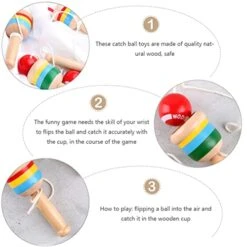 Toyvian Wooden Toys Wooden Toys Vintage Toys Puzzle Toys 4 Pcs Wood Catch Mini Wood Catch Catching Cup And Wooden Flip Paddle Game Game Vintage Vintage Toys Puzzle Toys Wood Toys Wood Toys -Folkmanis Toys Shop 41HZFQWqmJL