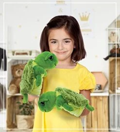 DolliBu Sea Turtle Hand Puppet - Super Soft Plush Stuffed Animal Hand Puppets For Kids, Cute Educational Turtle Hand Puppets For Adults, Teaching Story Telling Puppet Show Theater Games - 10 Inches -Folkmanis Toys Shop 41Hiyqcah5S