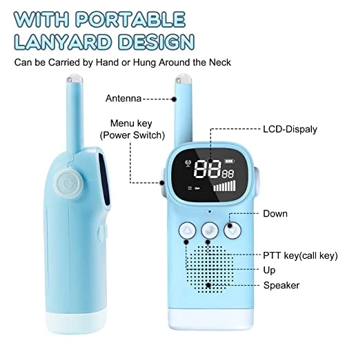 Selieve Walkie Talkies For Kidse, 2 Pack Kids Walkie Talkie With Wearable Lanyard For Outdoor Camping Games Indoor Toys, Birthday Xmas Gifts For Age 3-8 Boys Girls 5 Selieve Walkie Talkies For Kidse, 2 Pack Kids Walkie Talkie With Wearable Lanyard For Outdoor Camping Games Indoor Toys, Birthday Xmas Gifts For Age 3-8 Boys Girls - Image 3