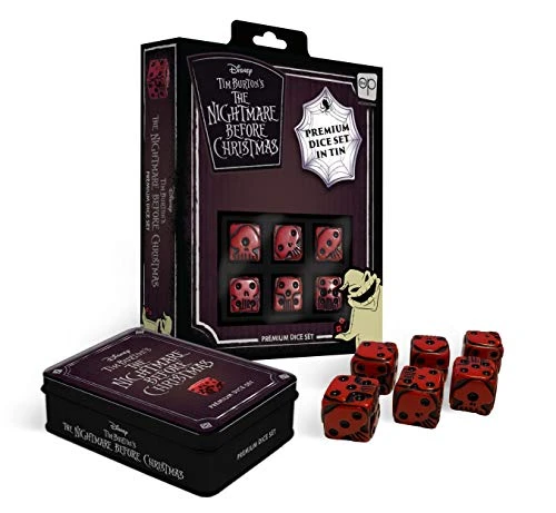 USAOPOLY Nightmare Before Christmas Premium Dice Set | Collectible D6 Dice | Red & Black Custom Dice With Collectible Tin Case | Officially Licensed Disney 6-Sided Dice (AC004-291-002000-12) 4 USAOPOLY Nightmare Before Christmas Premium Dice Set | Collectible D6 Dice | Red & Black Custom Dice With Collectible Tin Case | Officially Licensed Disney 6-Sided Dice (AC004-291-002000-12) - Image 2