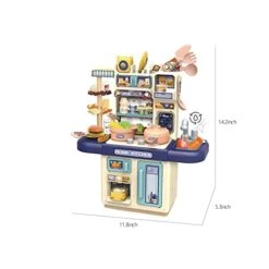 Kitchen Play Set With Accessories- Mini Kitchen Set With Realistic Light Sound - Indoor Games Kitchen Cooking Playset - Toys For Toddlers Children & Girls -Folkmanis Toys Shop 41HrteBTapL