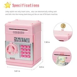 Pink Piggy Bank Cash Coin Can ATM Bank Electronic Coin Money Bank Money Saving Box For Teen Girl Toy Age 4 8 10 12 With Password Code Lock For Kids 4 7 8 9 10 11 Year Old Girl Gift Hot Best Gifts Idea -Folkmanis Toys Shop 41Hv2mrn4DL