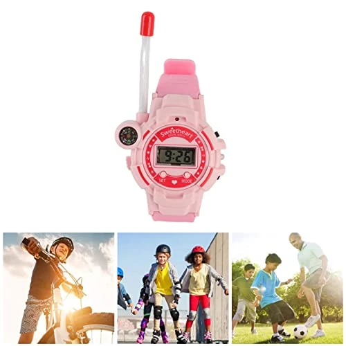 Two Ways Walkie Talkie Watch, Clear Sound Long Distance Transmission Compass Walkie Talkie Watch Toy Telescopic Antenna With LCD Screen For Role Play Game(Pink) 4 Two Ways Walkie Talkie Watch, Clear Sound Long Distance Transmission Compass Walkie Talkie Watch Toy Telescopic Antenna With LCD Screen For Role Play Game(Pink) - Image 2