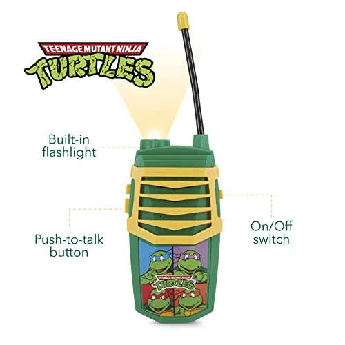 Sakar Teenage Mutant Ninja Turtles Molded Walkie Talkie For Kids, Safe And Flexible Antenna, Over 1000ft Range, Easy-to-Use Power Switch,Belt Clip,Pack Of 2, Camping Accessories, 2-Pack, Outdoor Toys 4 Sakar Teenage Mutant Ninja Turtles Molded Walkie Talkie For Kids, Safe And Flexible Antenna, Over 1000ft Range, Easy-to-Use Power Switch,Belt Clip,Pack Of 2, Camping Accessories, 2-Pack, Outdoor Toys - Image 2