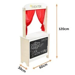 Labebe - Wood Puppet Theater, Flannel Curtain Puppet Stage Theater, 2-Sided Tabletop Puppet Stage Chalkboard, 2-in-1 Puppet Theater Reversible Play Store, Multi-Function Theater For Ages 3 And Up 10 Labebe - Wood Puppet Theater, Flannel Curtain Puppet Stage Theater, 2-Sided Tabletop Puppet Stage Chalkboard, 2-in-1 Puppet Theater Reversible Play Store, Multi-Function Theater For Ages 3 And Up -Folkmanis Toys Shop 41IgGcsjOwL