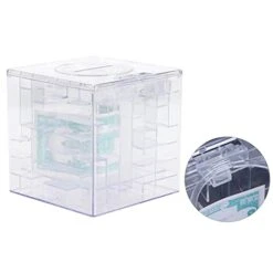 Mini Money Box, Innovative Maze Game Coin Saving Box Educational Toy Gift Cash Coins Saving Box For Kids Children (White) -Folkmanis Toys Shop 41IuvliBhEL