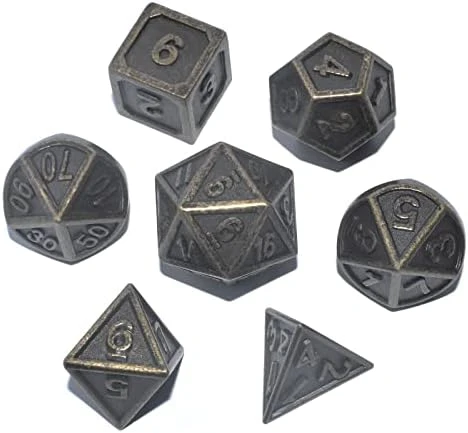 Dungeons And Dragons Dice Set,RULE DICE Metal DND Dice Set With Gifts Box For Role Playing Game,7PCS Polyhedral D&D Dice Kit(Bronze Plated) 7 Dungeons And Dragons Dice Set,RULE DICE Metal DND Dice Set With Gifts Box For Role Playing Game,7PCS Polyhedral D&D Dice Kit(Bronze Plated) - Image 5