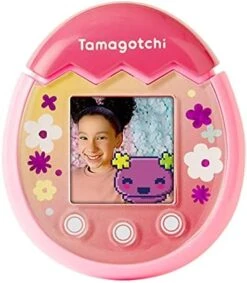 Tamagotchi 42901 Bandai Pix-The Next Generation Of Virtual Reality Pet With Camera, Games And Collectable Characters-Floral, Pink -Folkmanis Toys Shop 41J7zEXf4MS. AC