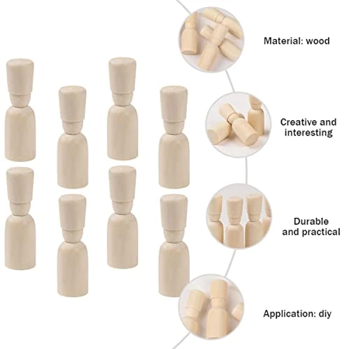 SEWACC Kids Toys 40pcs Puppet Home For Bodies Toys Puppets Handicraft Craft, Shapes Decor Graffiti Dolls Painting, Soldier DIY Hand Painting Decoration Art Toy Game People Doll Decorative Wooden 5 SEWACC Kids Toys 40pcs Puppet Home For Bodies Toys Puppets Handicraft Craft, Shapes Decor Graffiti Dolls Painting, Soldier DIY Hand Painting Decoration Art Toy Game People Doll Decorative Wooden - Image 3