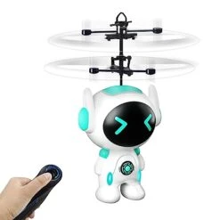 Flying Ball Toys Gifts For 6 7 8-12 Years Boys - Mini Drone Built-in LED Rc Flying Toy Helicopter Ball Drone Games For Kids Adults Indoor Outdoor Remote Control Helicopter Flying Toys, White Robot