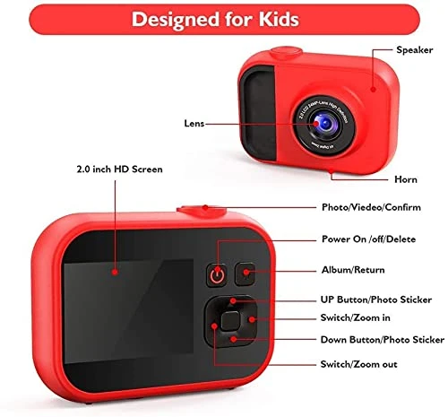 GIENEX Kids Camera Toy Kids Digital Camera1080P HD Camera For Kids Camera For Boys Girls Christmas Children's Day Birthday Gifts 4 GIENEX Kids Camera Toy Kids Digital Camera1080P HD Camera For Kids Camera For Boys Girls Christmas Children's Day Birthday Gifts - Image 2
