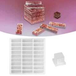 Nearockle Silicone Resin Molds, Tumbling Stacking Board Games Silicone Mold With A Dice Mold， DIY Making Craft Tumbling Tower Blocks Building Toy For House Party Kids Families Boy Girls Unique Gift