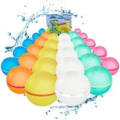 KISKISBY Reusable Water Balloons Water Bombs Splash Ball Quick Fill Self-Sealing Silicone Refillable Water Balls Outdoor Activities Summer Toy Pool Beach Water Games Toys For Kids Ages 4-12 (12 Pcs) -Folkmanis Toys Shop 41KDaaHZtFL. AC