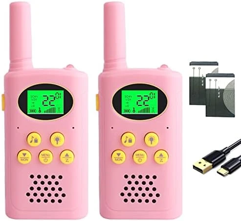 POKPOW Walkie Talkies For Kids Rechargeable 2 Pack Long Range 22 Channels 2 Way Radio Outdoor Kids Toys For Ages 3-12 Camping Hiking Birthday Xmas Easter Gifts For Boys Girls (Blue Pink) 14 POKPOW Walkie Talkies For Kids Rechargeable 2 Pack Long Range 22 Channels 2 Way Radio Outdoor Kids Toys For Ages 3-12 Camping Hiking Birthday Xmas Easter Gifts For Boys Girls (Blue Pink) - Image 12