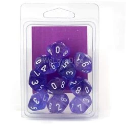 Chessex Borealis Purple/White Luminary Set Of Ten D10s (27377) -Folkmanis Toys Shop 41KRWR3pBGL
