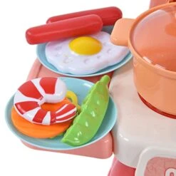 Drfeify Pretend Kitchen Game Set,Mini Size Kitchen Set With Sounds And Lights Educational Kids Cooking Toys Gifts Pretend Kitchen Game Set For Kids (888-19 Pink) -Folkmanis Toys Shop 41KbBlZO6KL